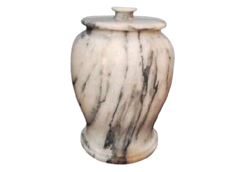 INT-Gray Marble Turned Adult Urn